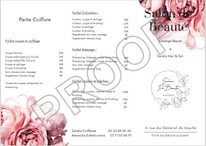Sandra Hair&Zen | Visagiste - Coloriste | Spécialiste Enfant, Salon de Coiffure à Villeneuve-le-Comte