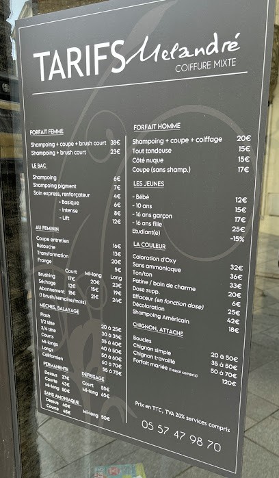 Melandré, Salon de Coiffure à Coutras