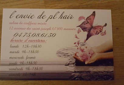 l'envie de pl'hair, Salon de Coiffure à Mauves