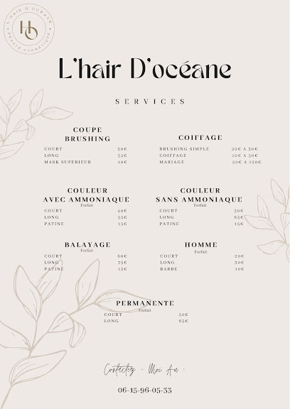 L'hair D'océane, Coiffeur à Rubrouck