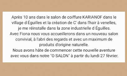 O Salon, Salon de Coiffure à Éguilles